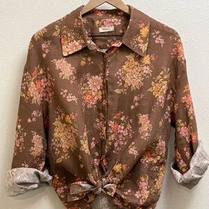 Spell Meadowland Linen Top in Hazelnut Medium